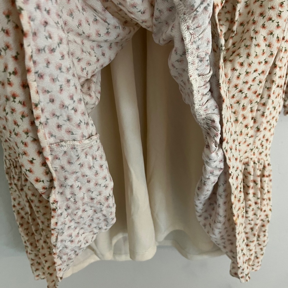 American‎ Eagle Ditsy Floral Print Mini Dress Tiered Long Sleeve Medium - Picture 9 of 10